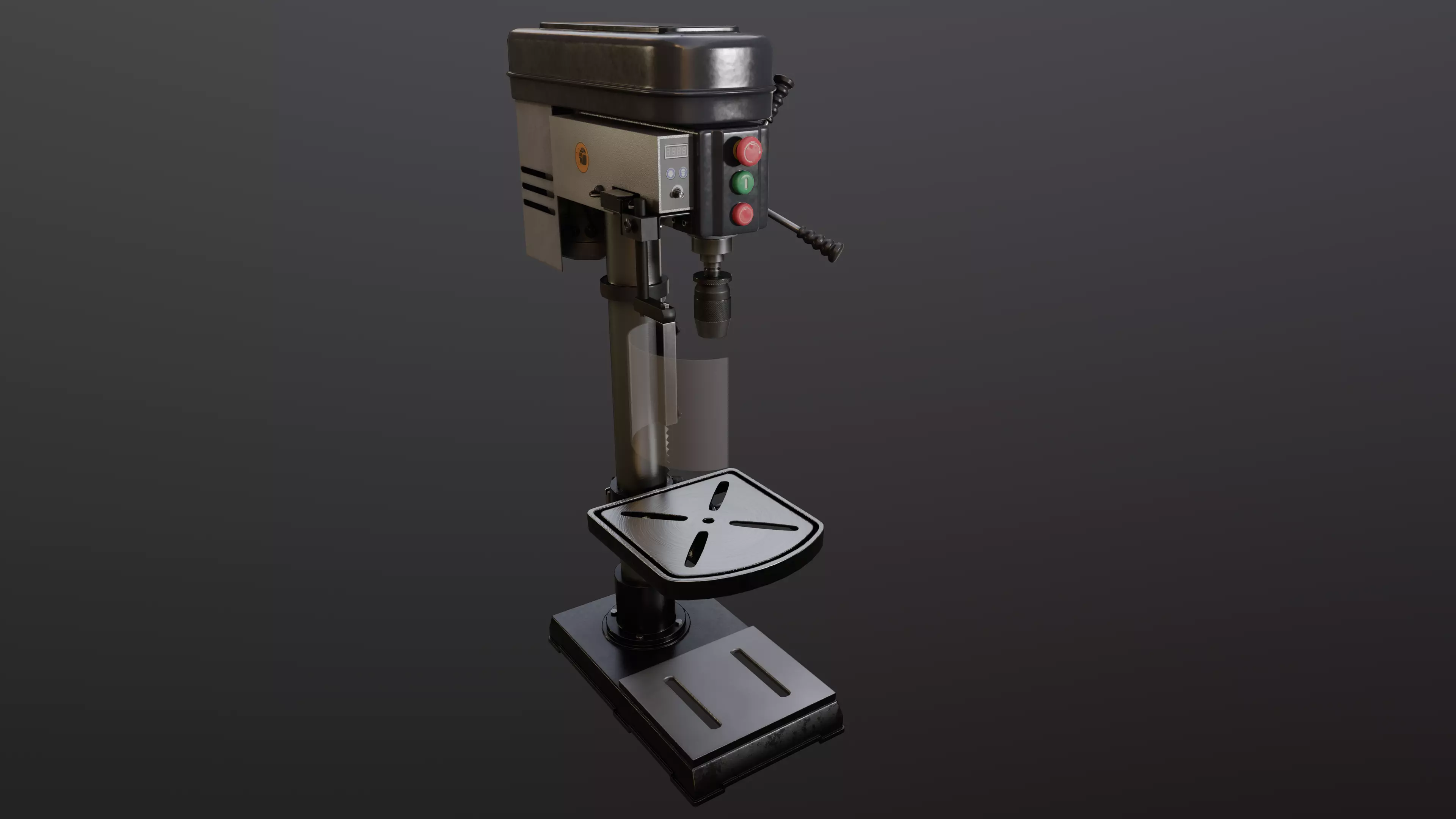 Industrial Machine Lathe Clean and Dirty Textures Low-poly 3D model_0
