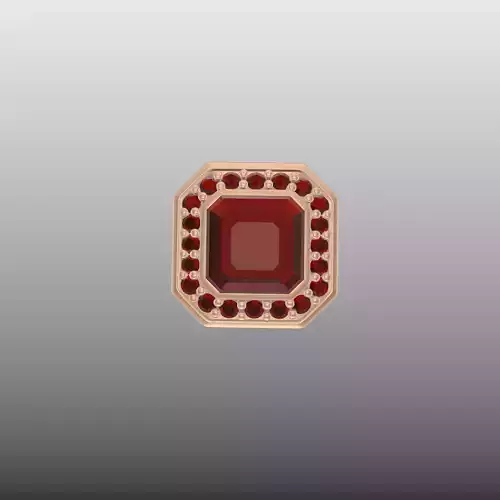 Asscher Cut Halo Earrings