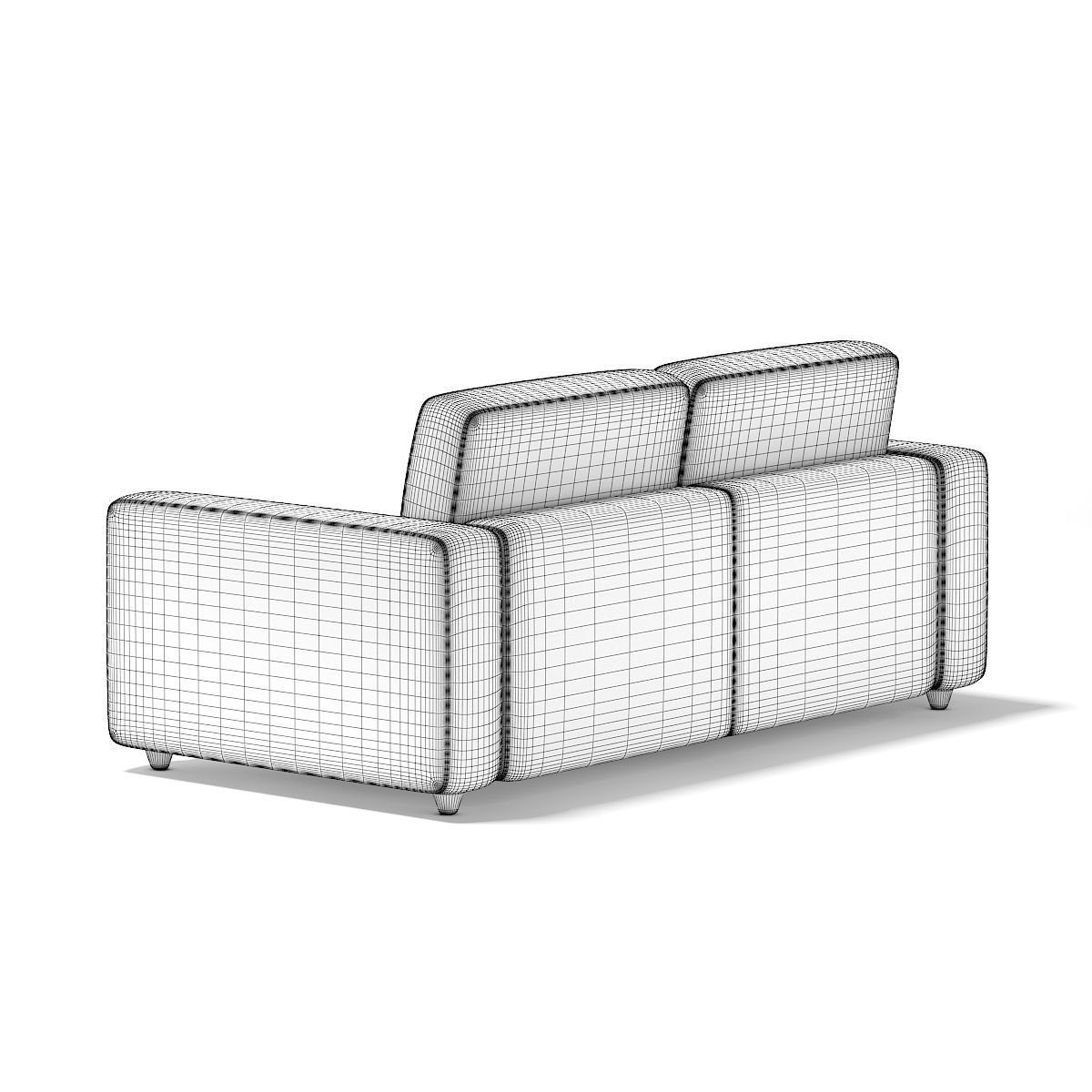 Grey Two Seat Sofa 3D model_5