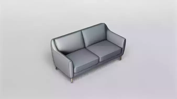 Modern Minimalist Blue Fabric Sofa