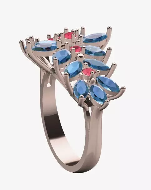 Marquise Ring 3D print model_10