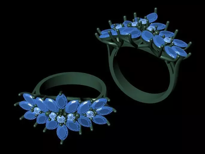 Marquise Ring 3D print model_7