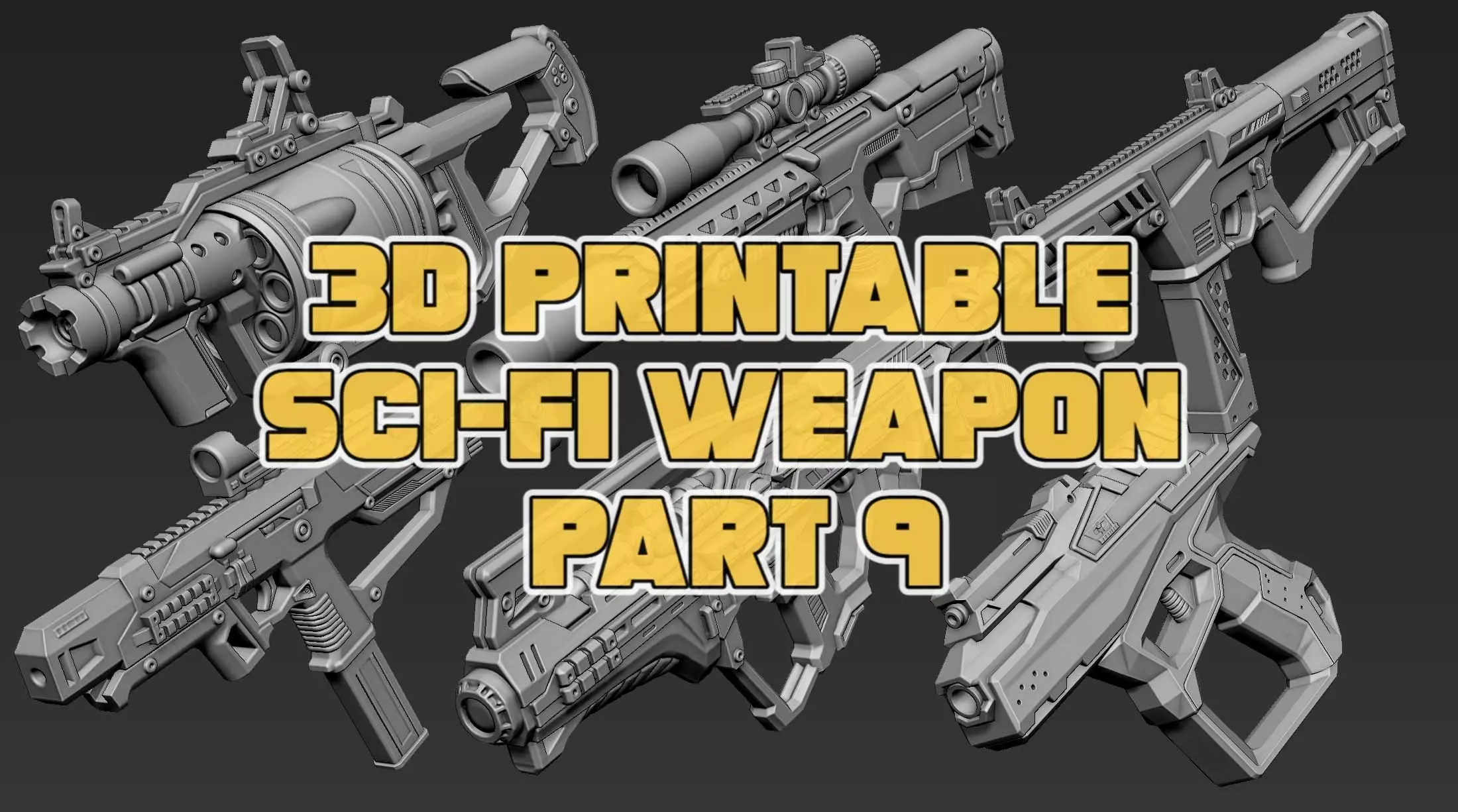 3D Printable Sci-Fi Weapon Part 9 3D model_0