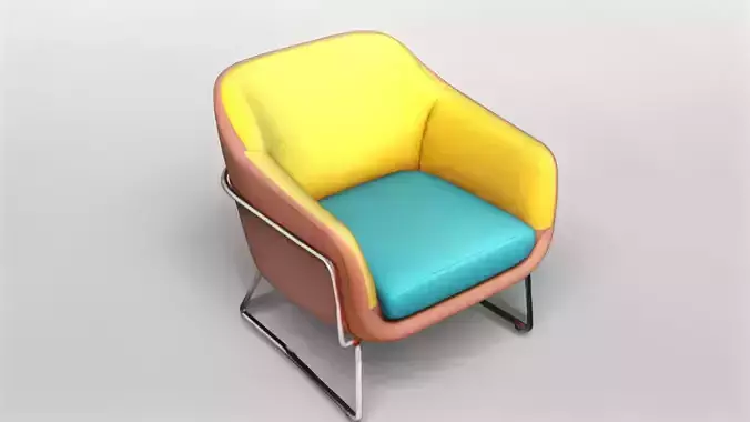 Modern Colorful Lounge Chair 3D Model