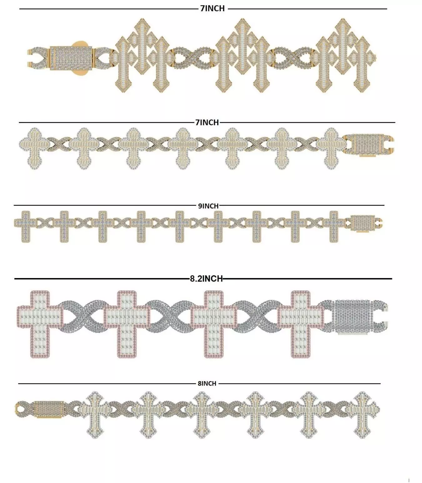 Hip Hop Jewelry Bracelet 3D Model Iced Out STL 3DM 3D print model