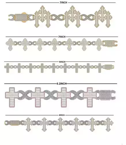 Hip Hop Jewelry Bracelet 3D Model  Iced Out  STL 3DM