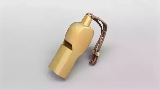Realistic Wooden Whistle 3D Model