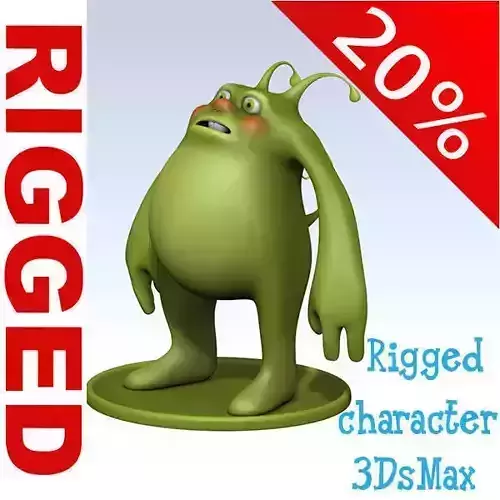 Monster Green Cartoon Rigged 