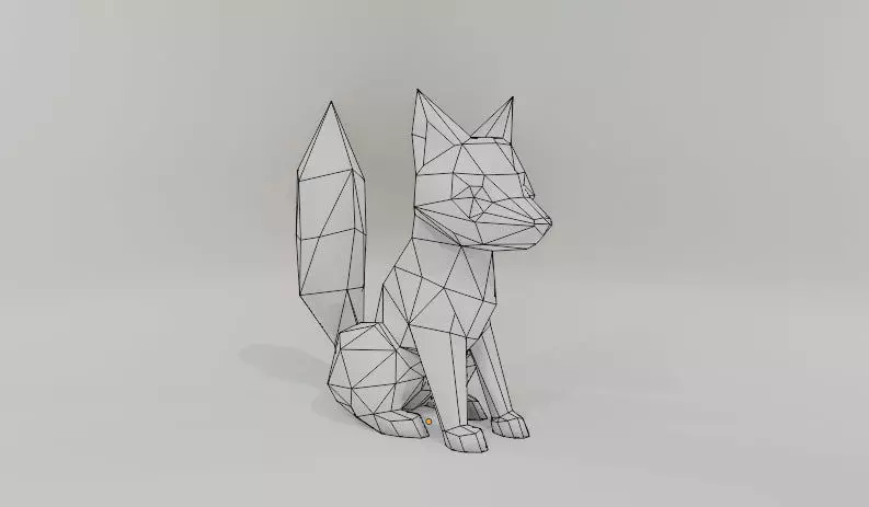 Stylized Low-Poly Fox Low-poly 3D model_3