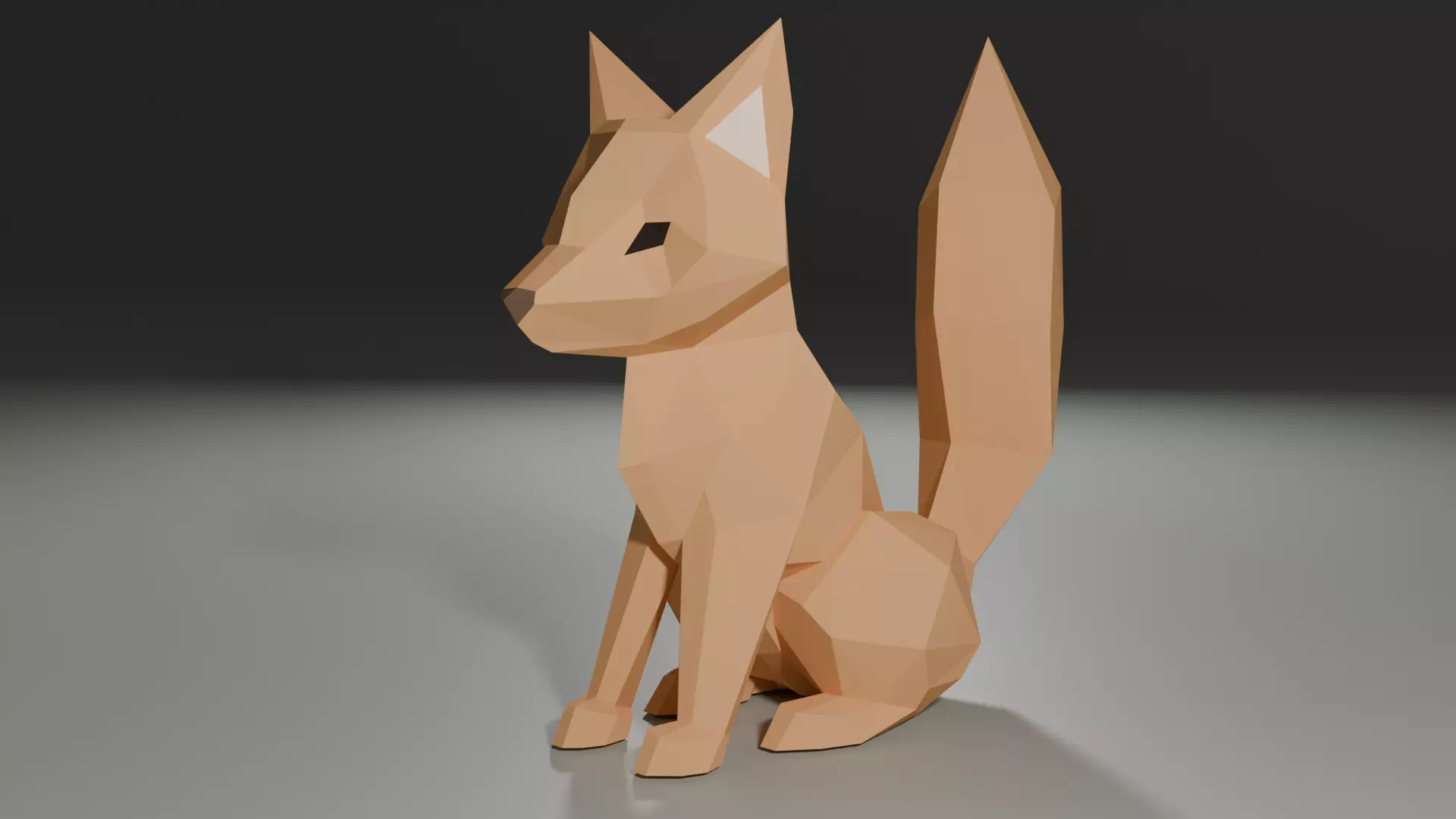 Stylized Low-Poly Fox Low-poly 3D model_2