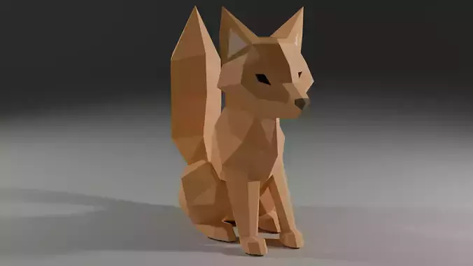 Stylized Low-Poly Fox Low-poly 3D model