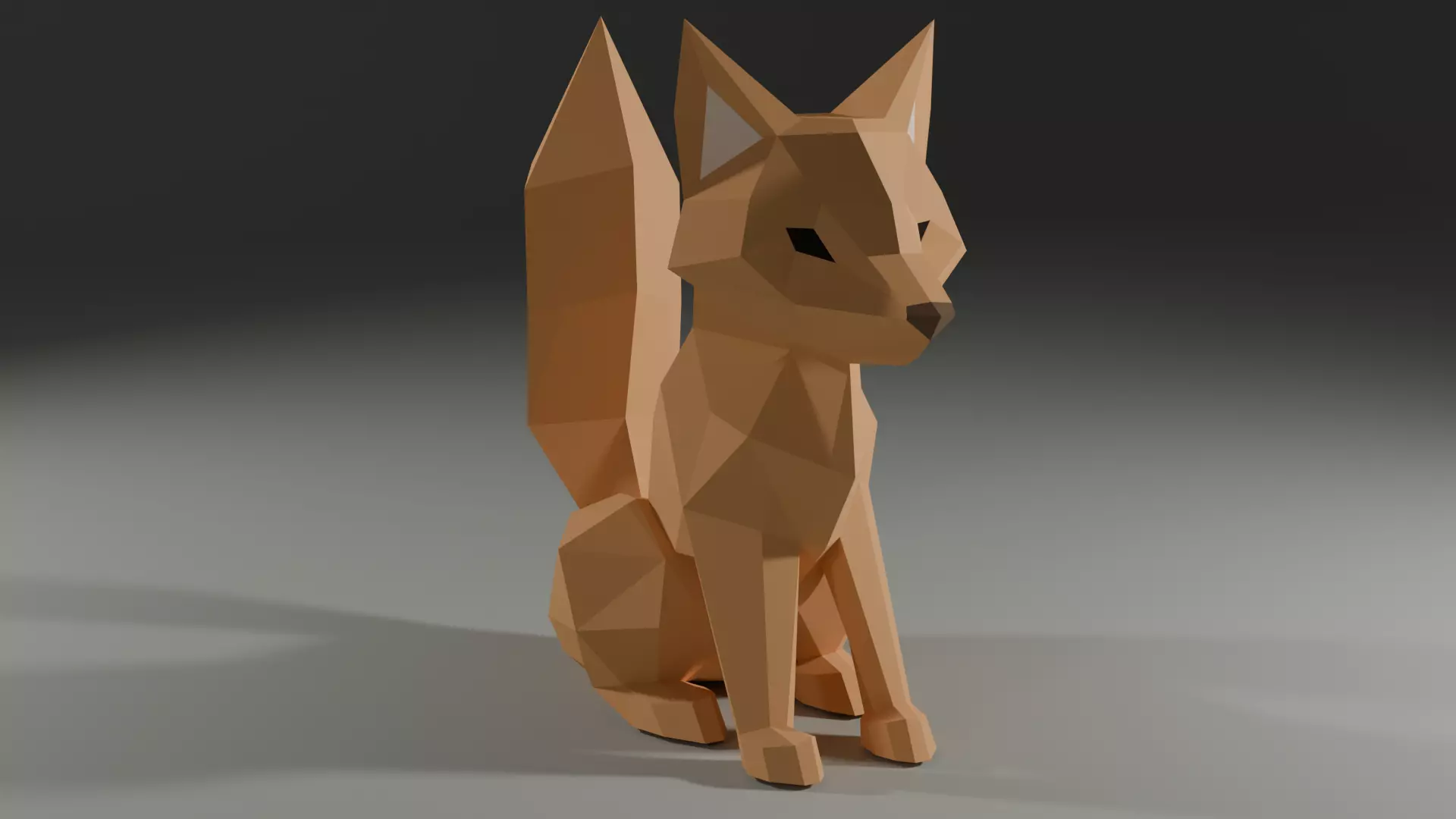 Stylized Low-Poly Fox Low-poly 3D model_0