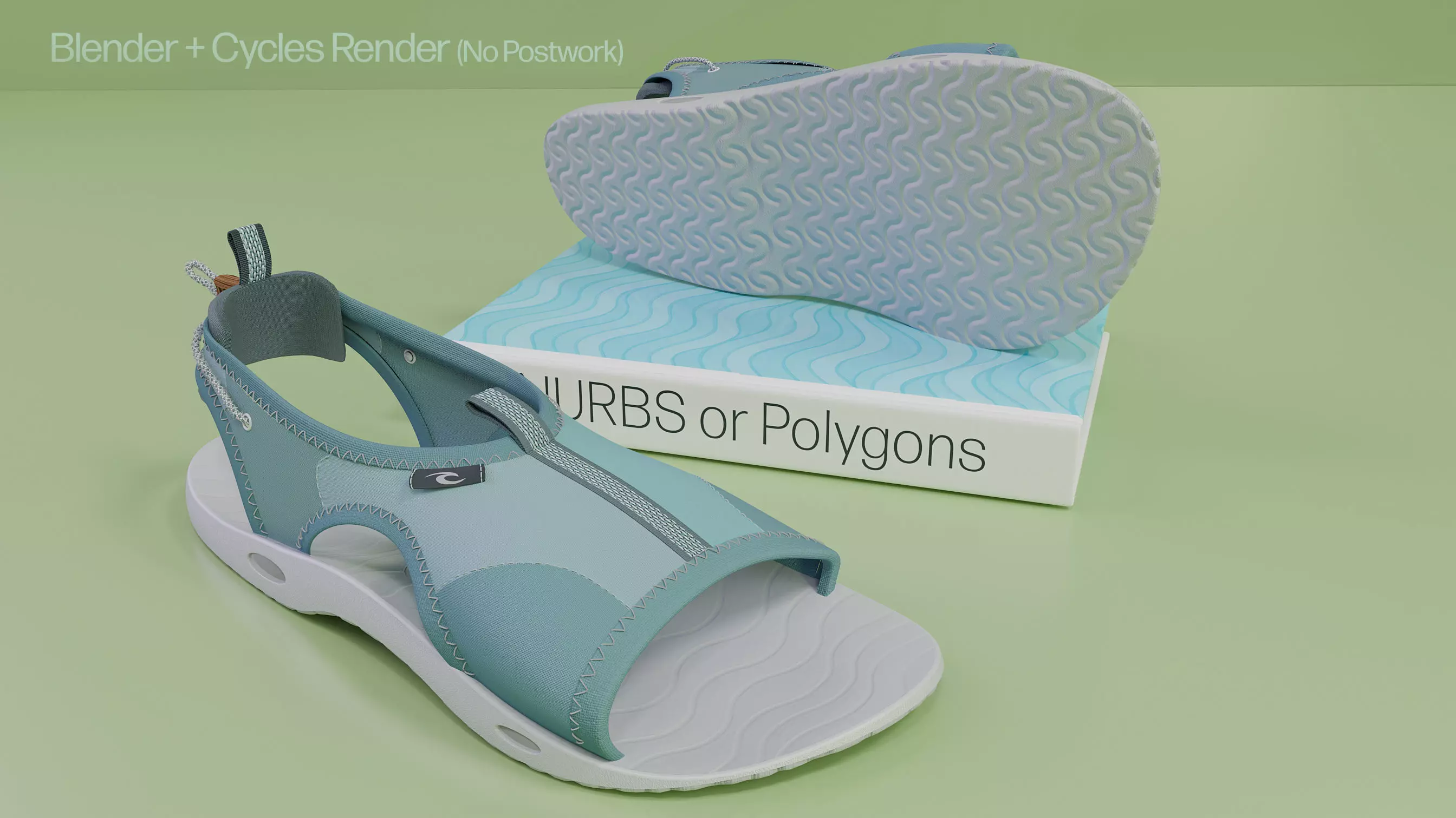 Beach Sandals - Aqua 3D model