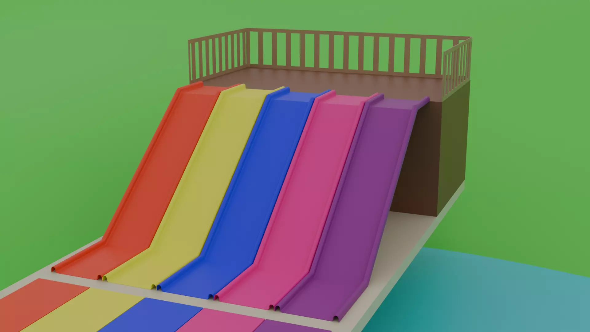 Colorful Playground Parkour for Animations Low-poly 3D model_2
