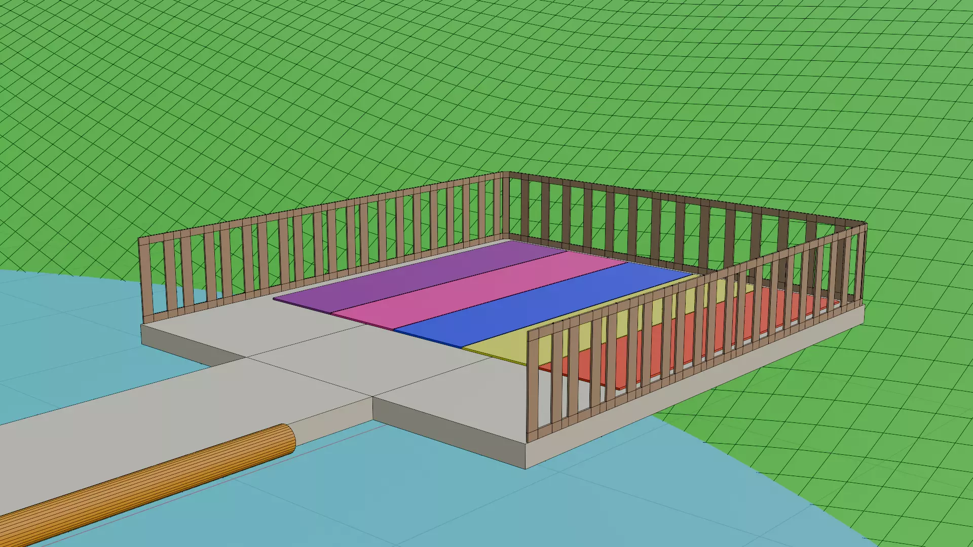 Colorful Playground Parkour for Animations Low-poly 3D model_14