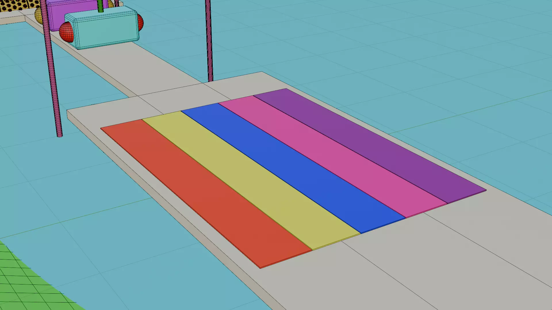 Colorful Playground Parkour for Animations Low-poly 3D model_12