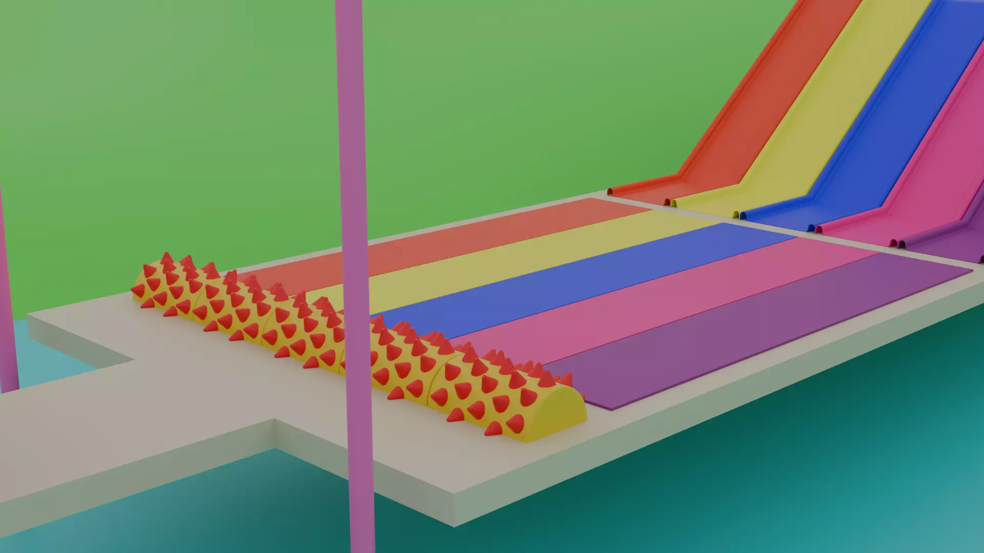 Colorful Playground Parkour for Animations Low-poly 3D model_3