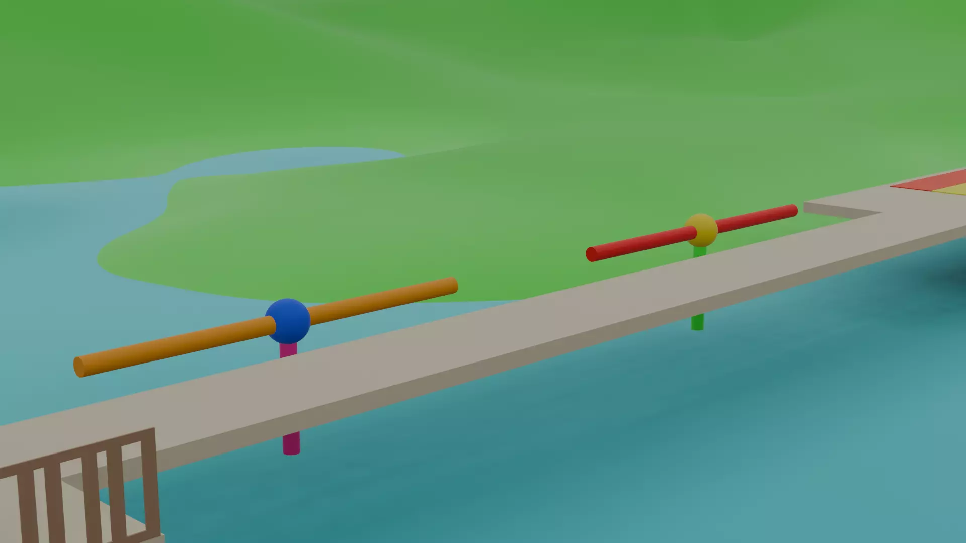 Colorful Playground Parkour for Animations Low-poly 3D model_6