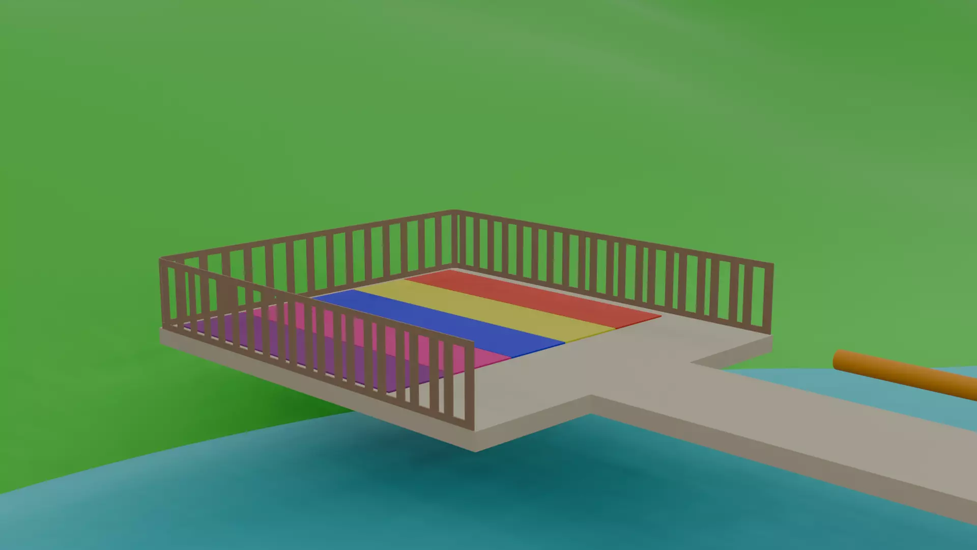 Colorful Playground Parkour for Animations Low-poly 3D model_7