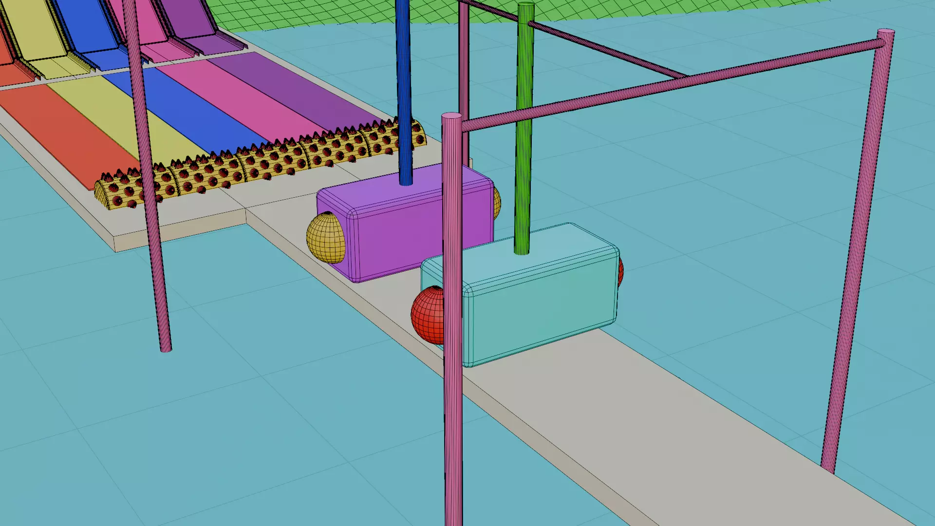 Colorful Playground Parkour for Animations Low-poly 3D model_11