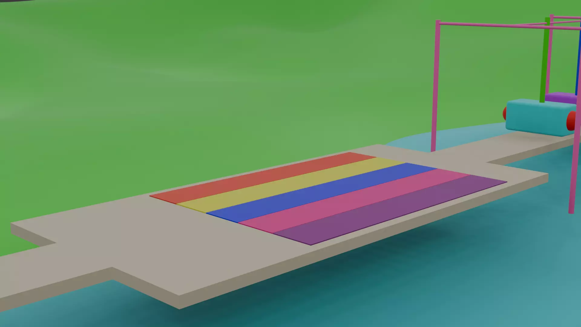 Colorful Playground Parkour for Animations Low-poly 3D model_5