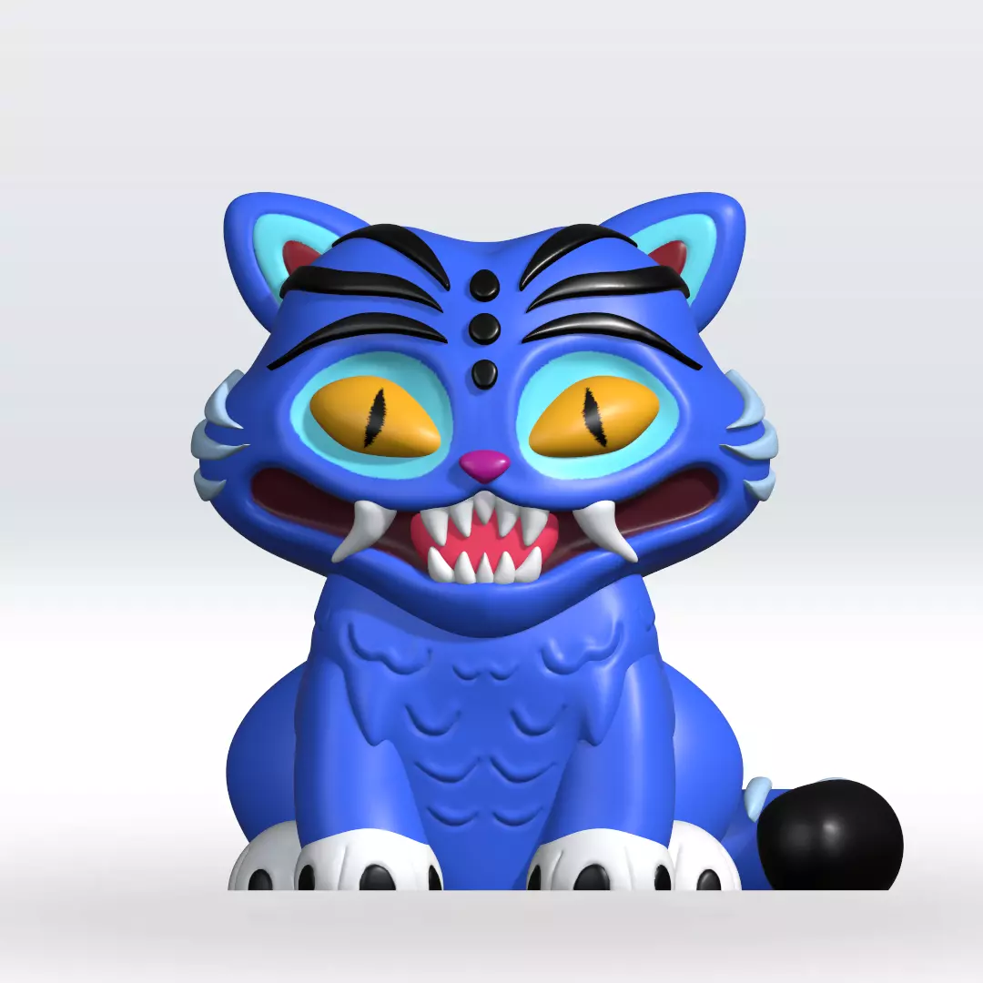 Derpy tiger kpop demon hunters STL file 3D Model 3mf Multicolor 3D print model