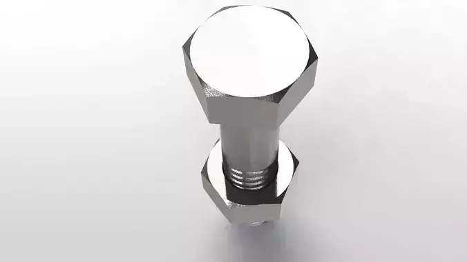 Bolt and nut 3D model