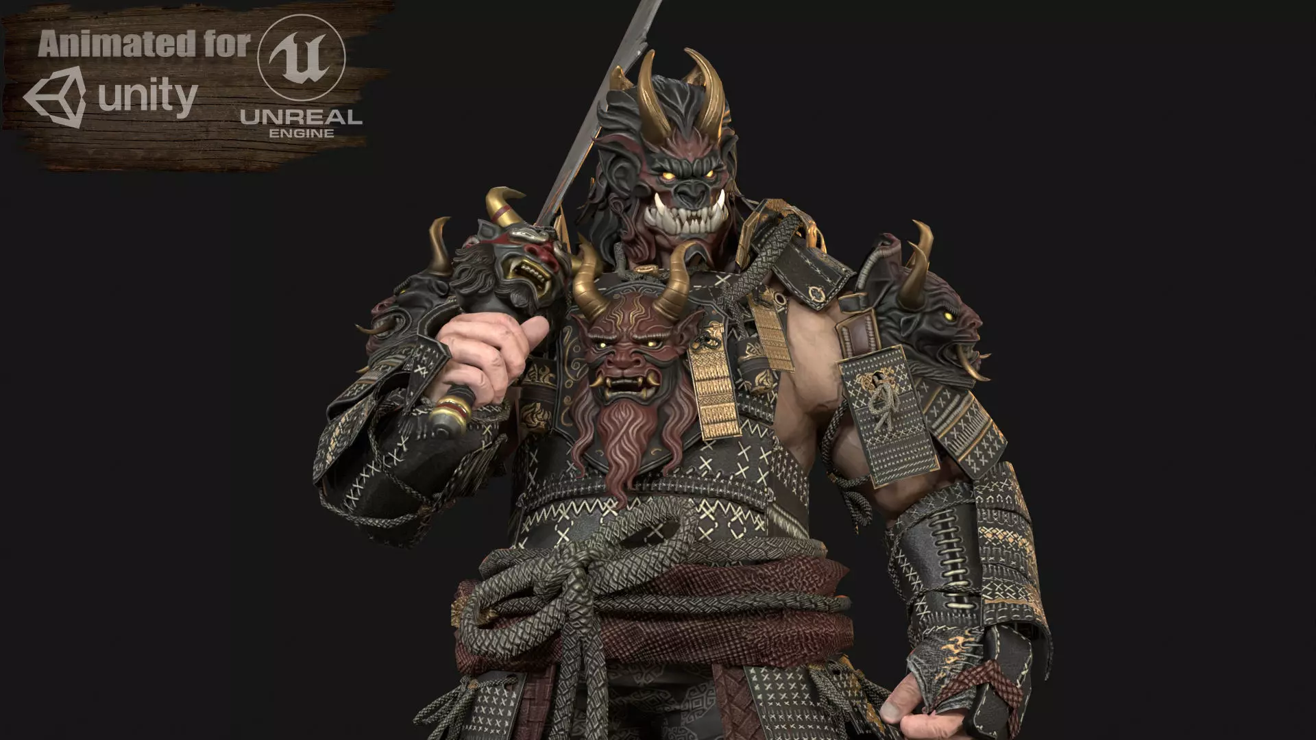 Demon Oni Low-poly 3D model