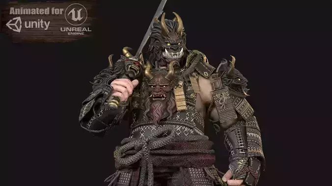 Demon Oni Low-poly 3D model