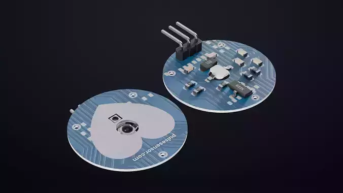 Pulse Sensor 3D Model Heart Rate Monitor Module