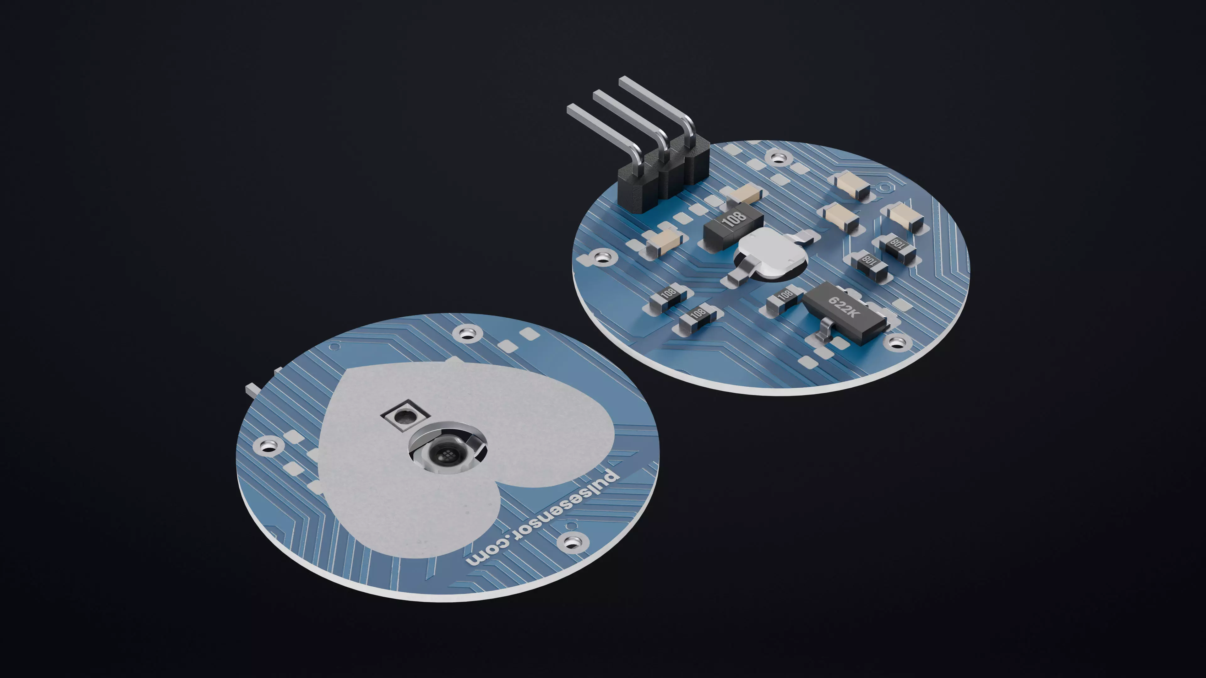Pulse Sensor 3D Model Heart Rate Monitor Module 3D model_0