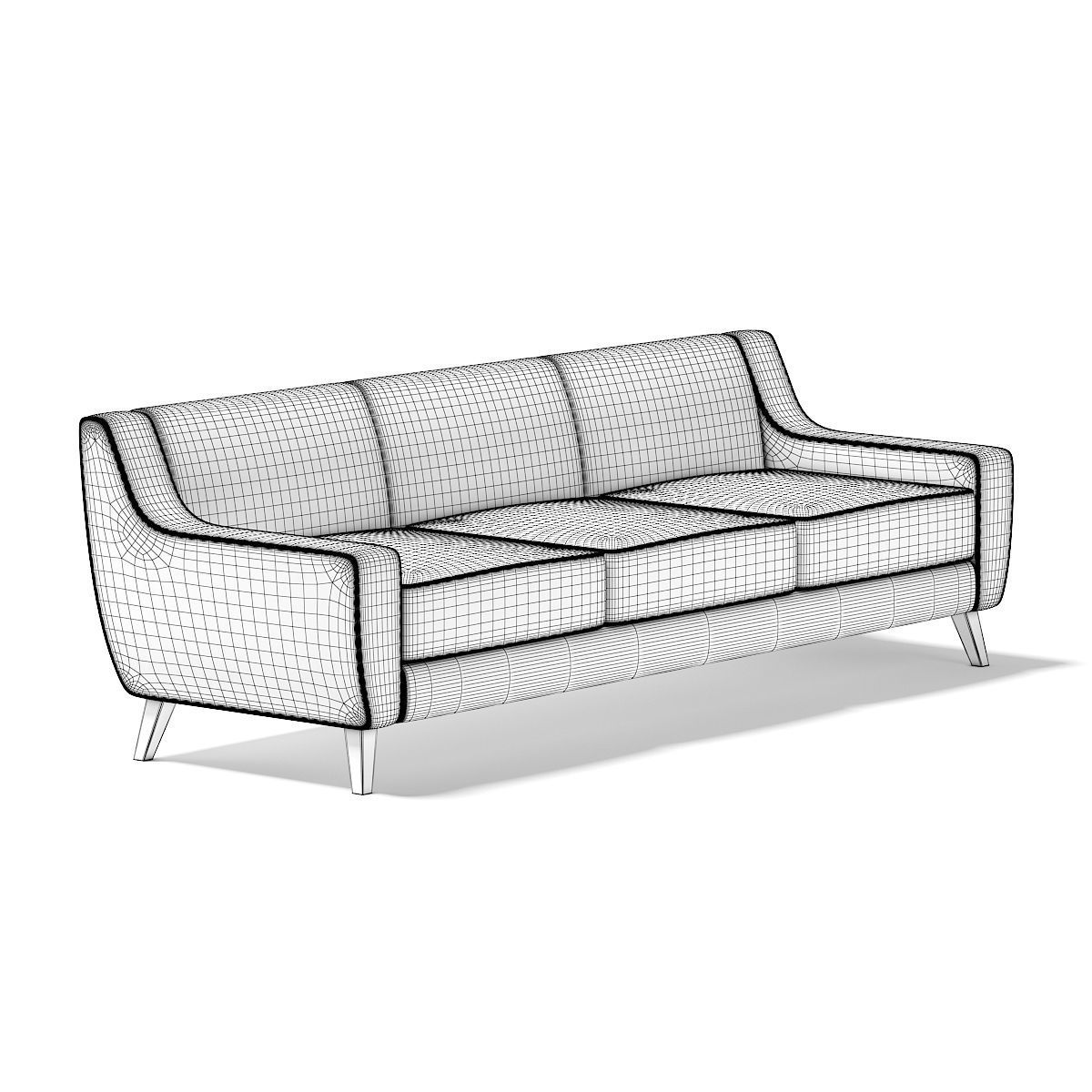 Light-Grey Three Seat Sofa 3D model_3