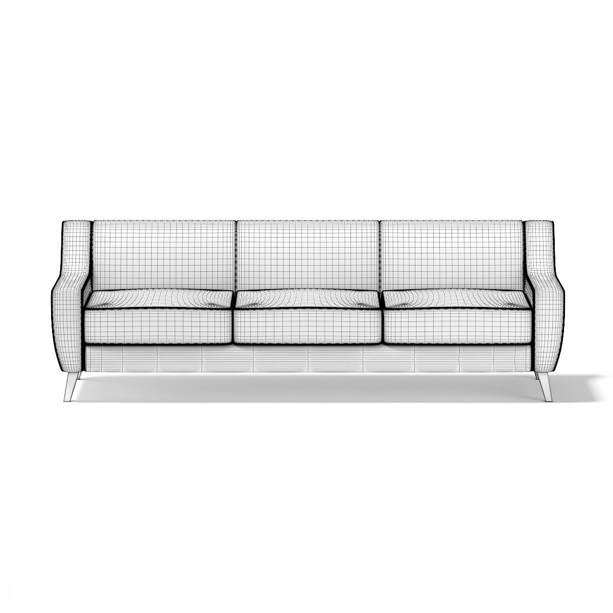 Light-Grey Three Seat Sofa 3D model_1