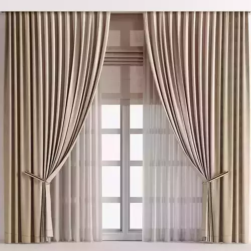 Curtain For interior 124 Low-poly 3D model