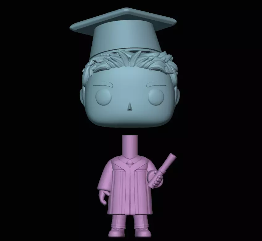 custom funko graduation gift Graduate Funko Boy 3D print model_1