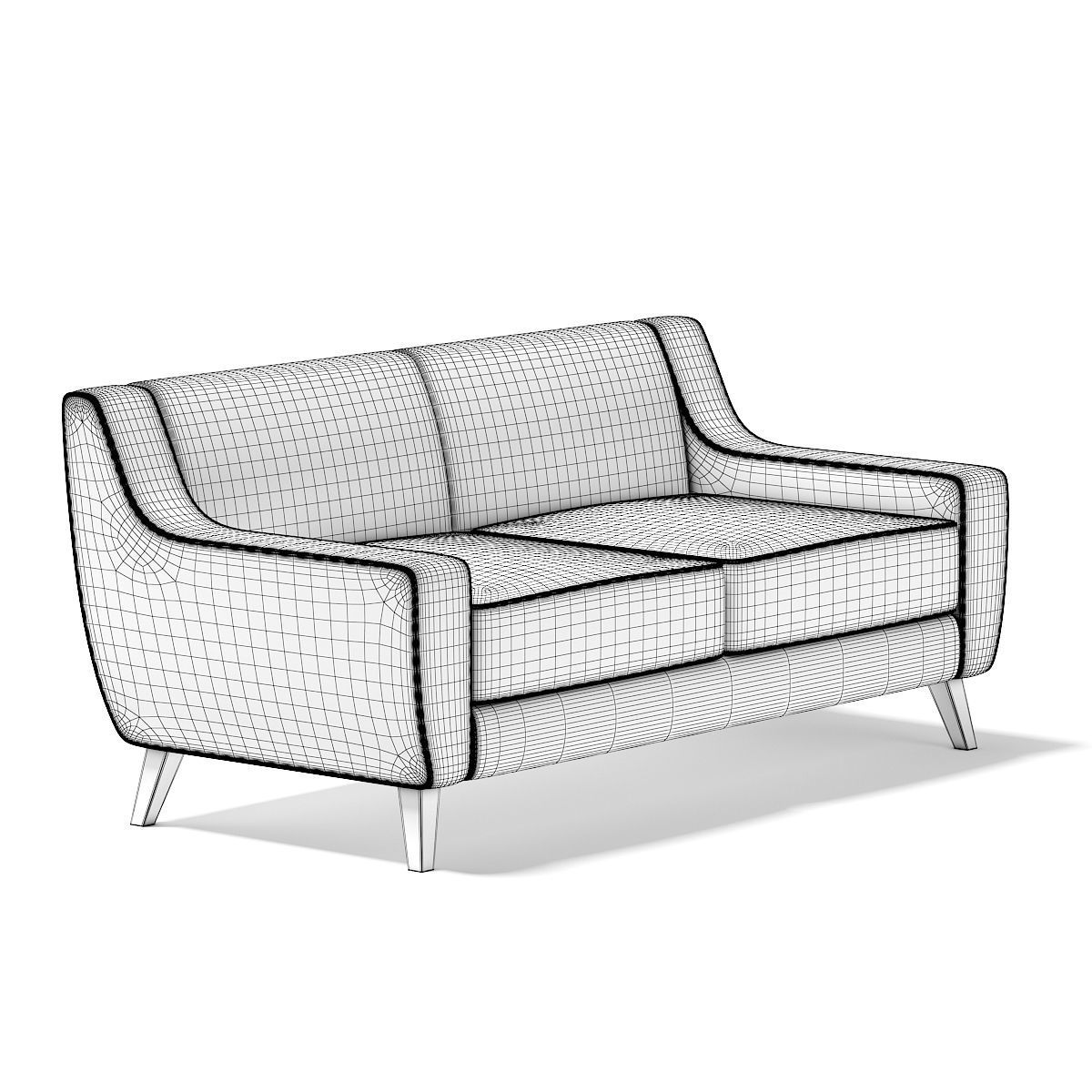Light-Grey Two Seat Sofa 3D model_5