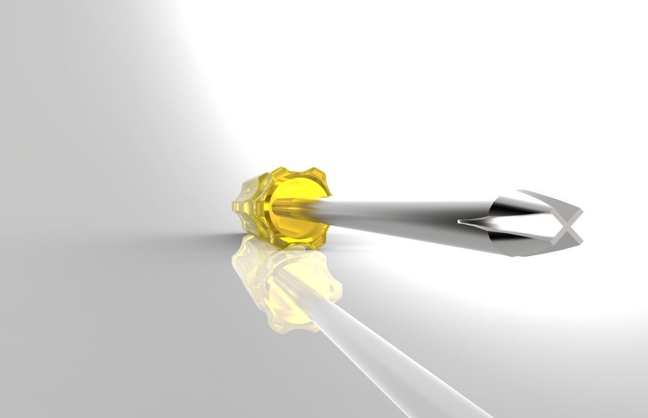 Screwdriver screw 3D model_1