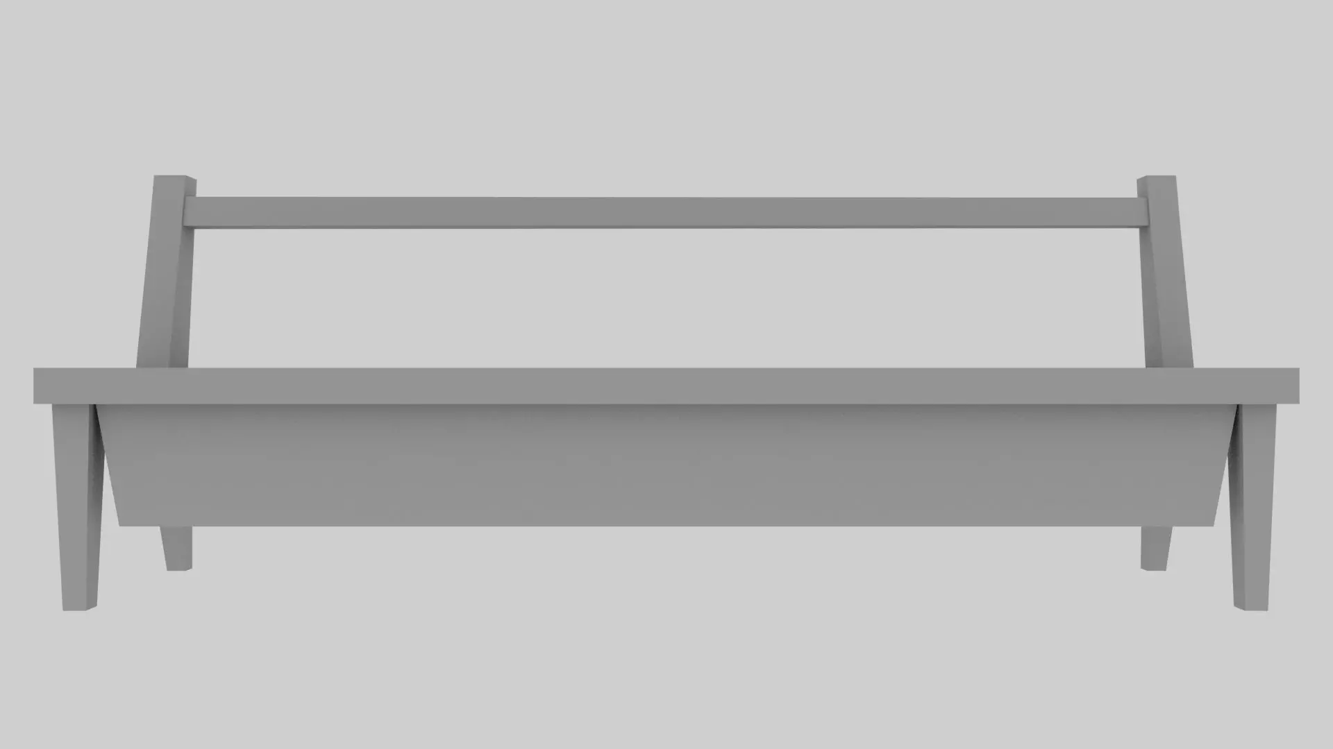 Street bench Low-poly 3D model_2