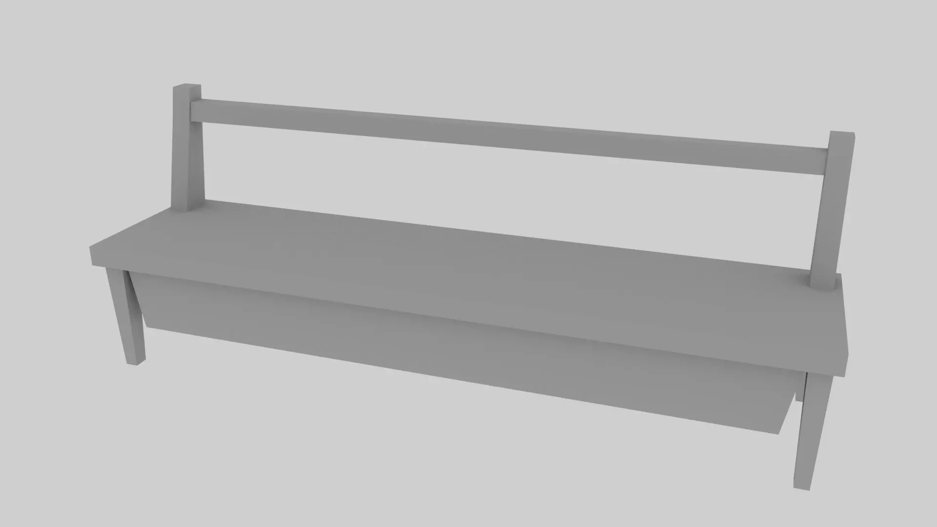 Street bench Low-poly 3D model_1