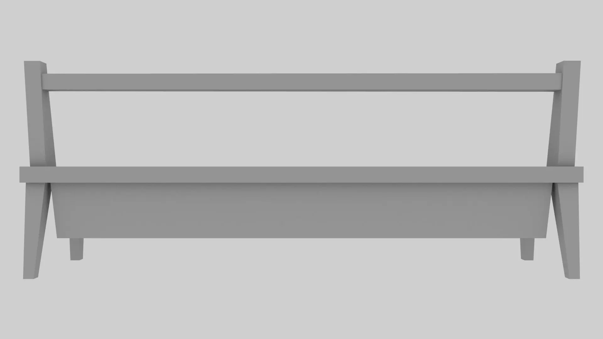 Street bench Low-poly 3D model_4