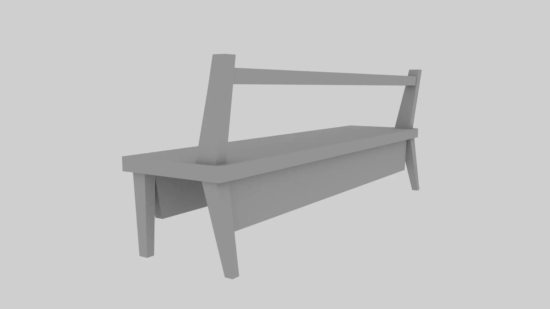 Street bench Low-poly 3D model_3