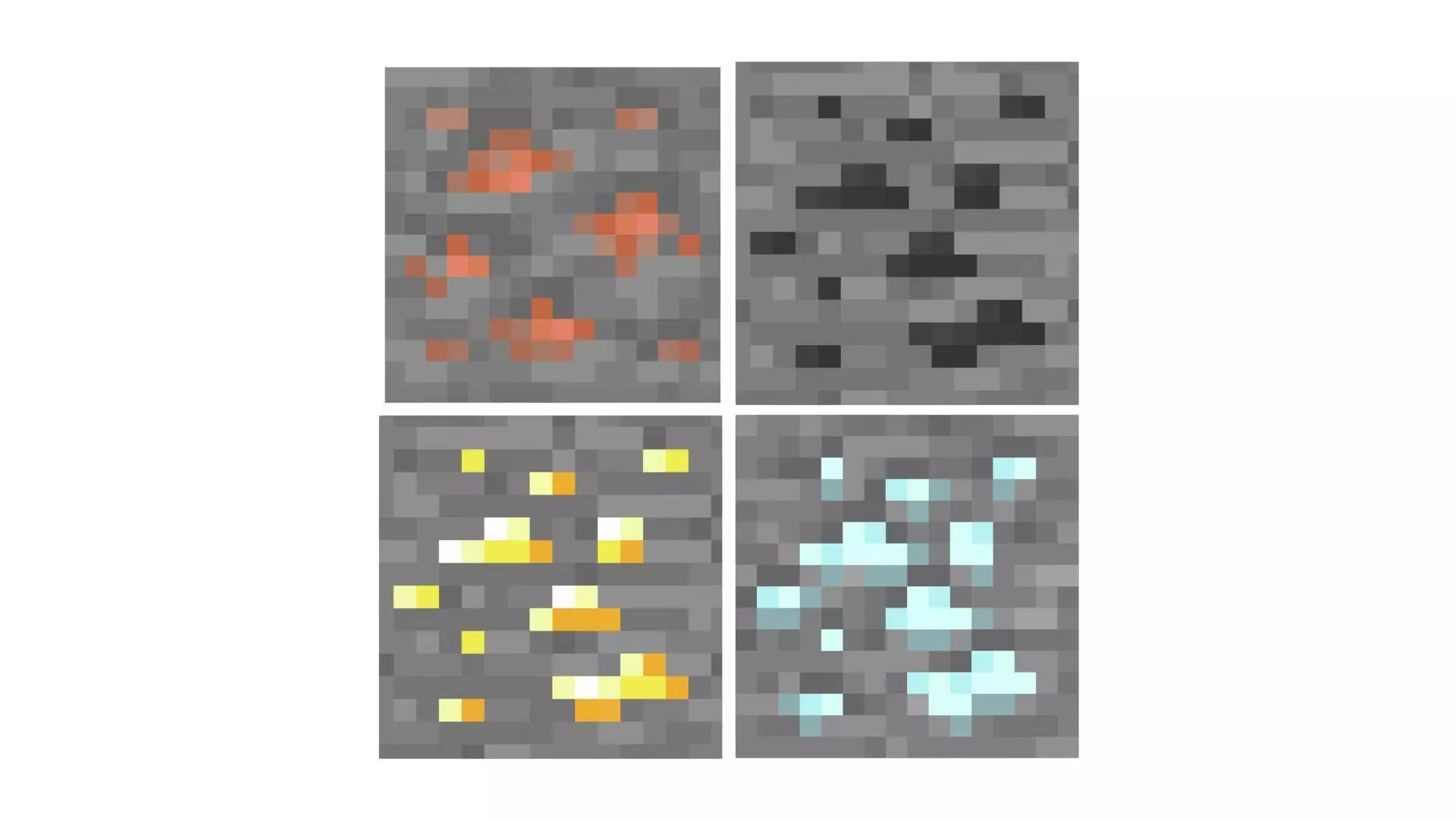 Minecraft Primary Ore Blocks 3D model_6