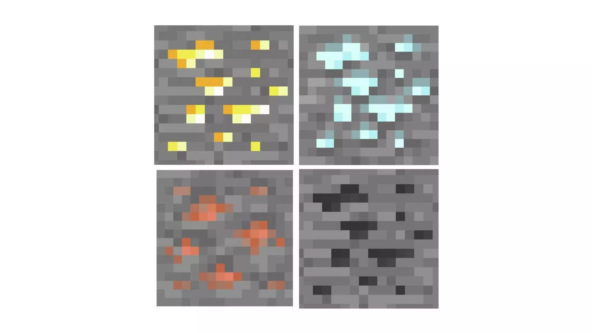 Minecraft Primary Ore Blocks 3D model_9