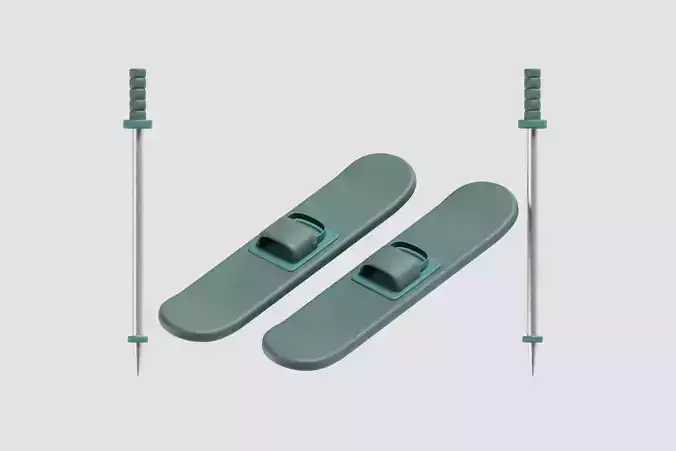 Ski board 3d model   Low-poly 3D model