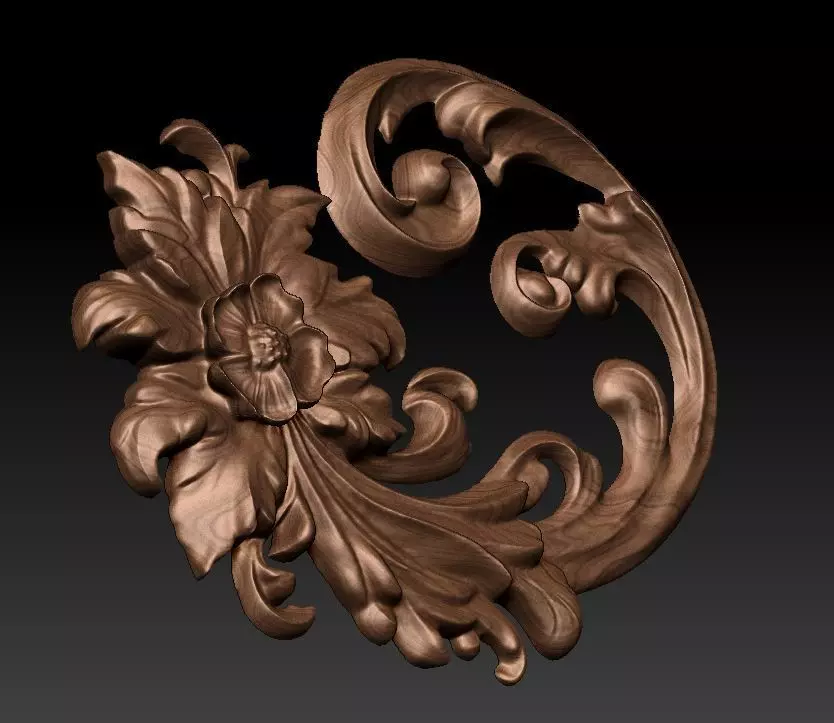 flower wood 3D model_6