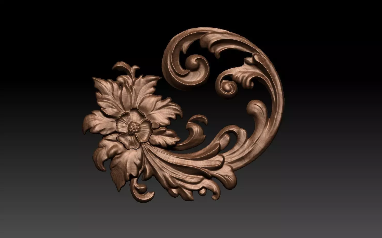 flower wood 3D model_0