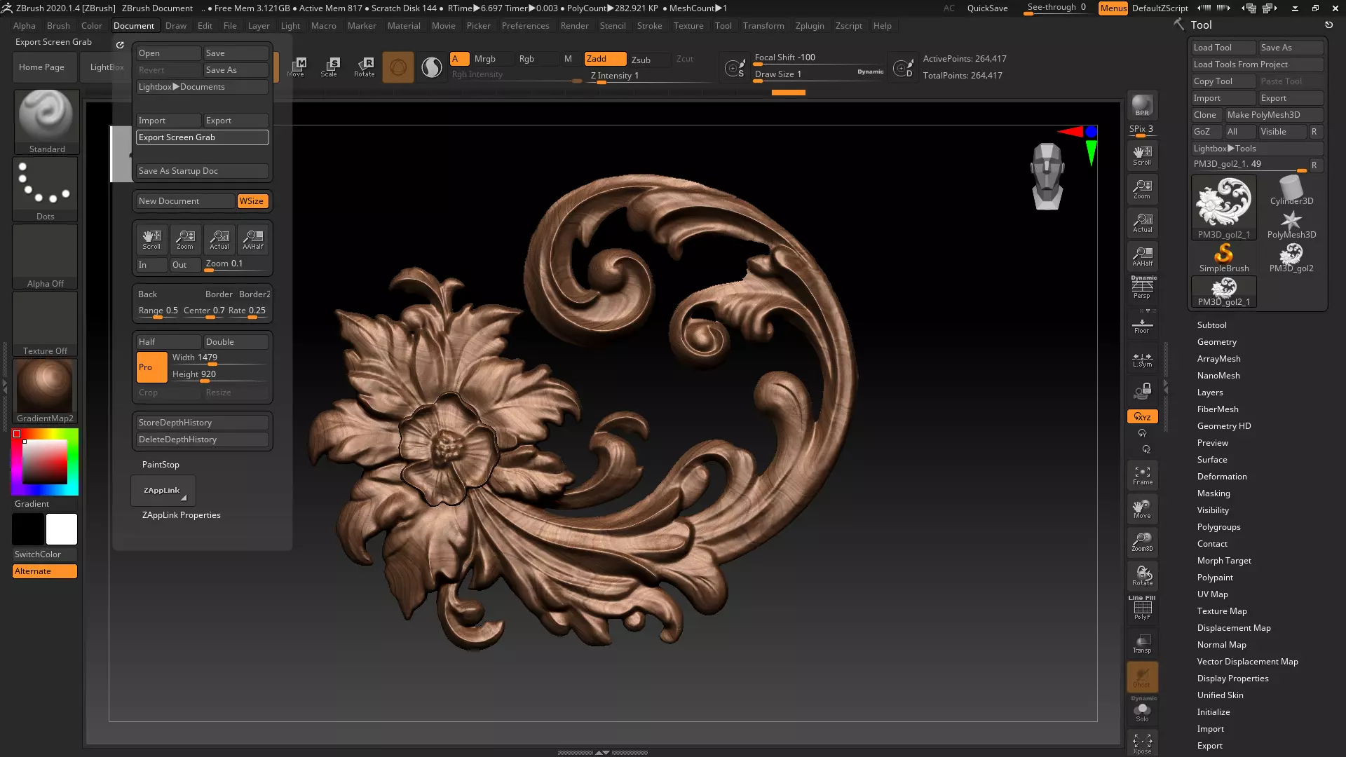 flower wood 3D model_7