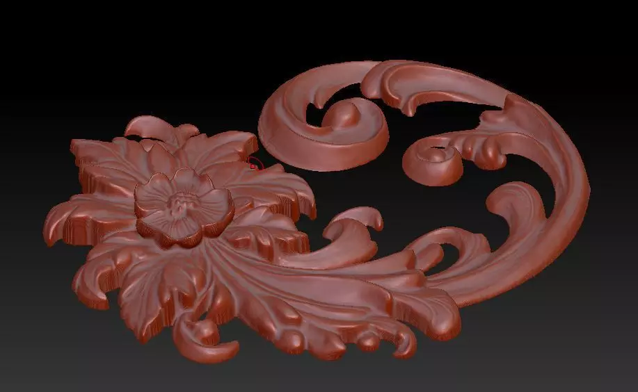 flower wood 3D model_2