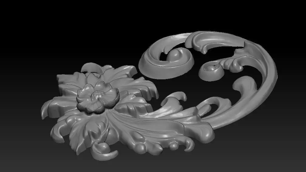 flower wood 3D model_5