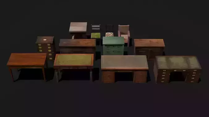 PSX - PS1 - Furniture Pack - Low Poly